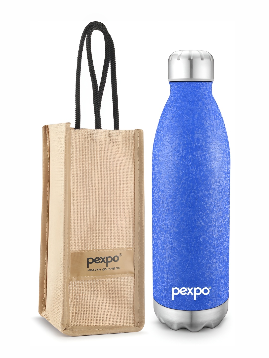 

Pexpo Electro Blue ISI Certified Thermosteel 24 Hours Hot and Cold Flask Water Bottle 1.5L