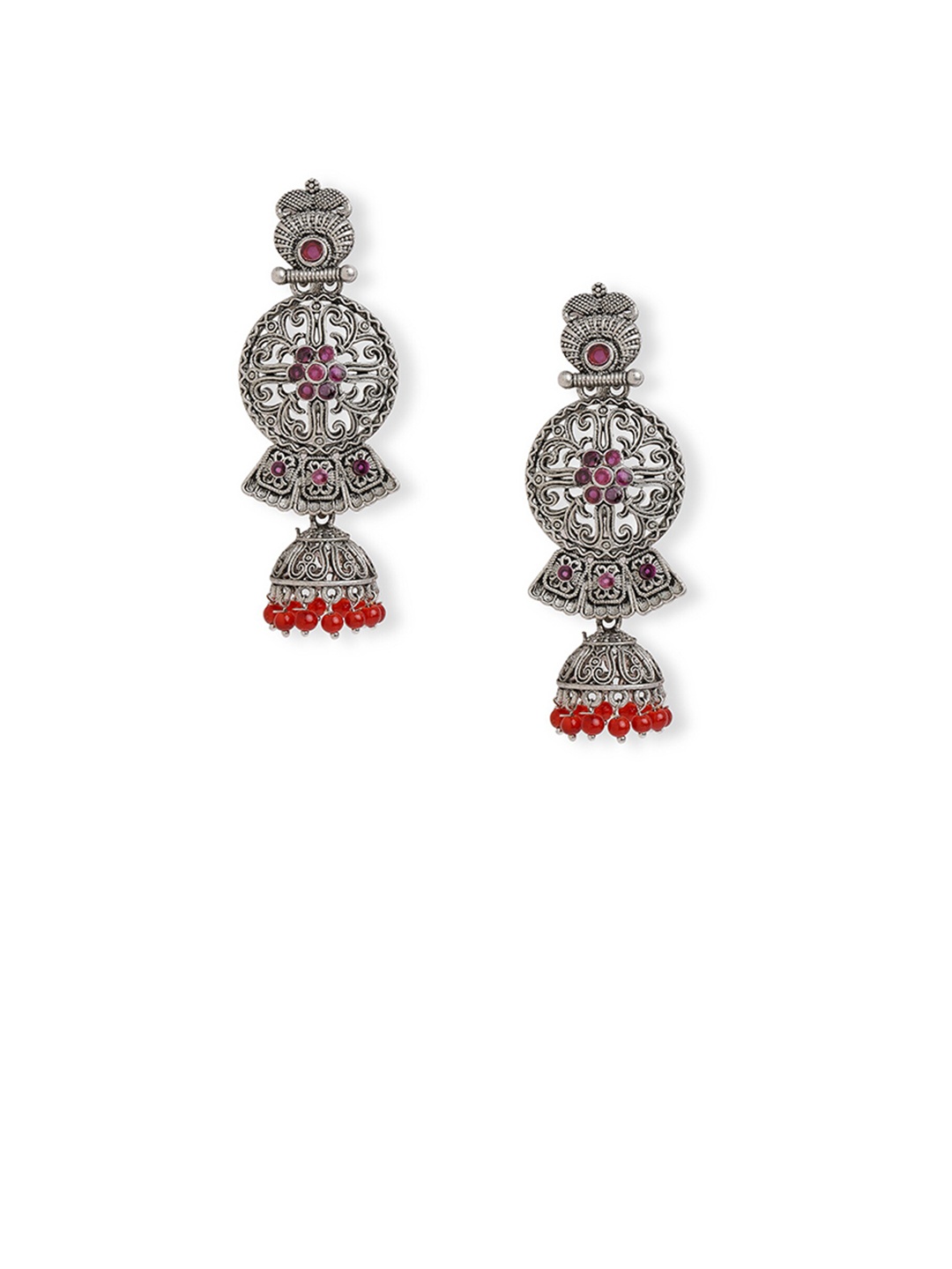 

Anouk Gold-Toned Gold-Plated Floral Jhumkas