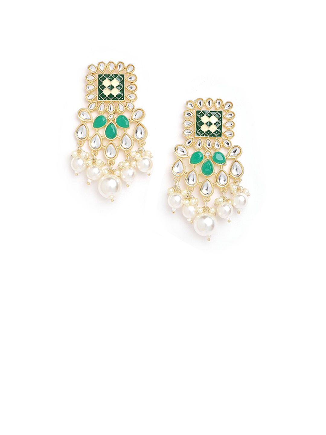 

Anouk Silver-Toned Silver-Plated Floral Drop Earrings