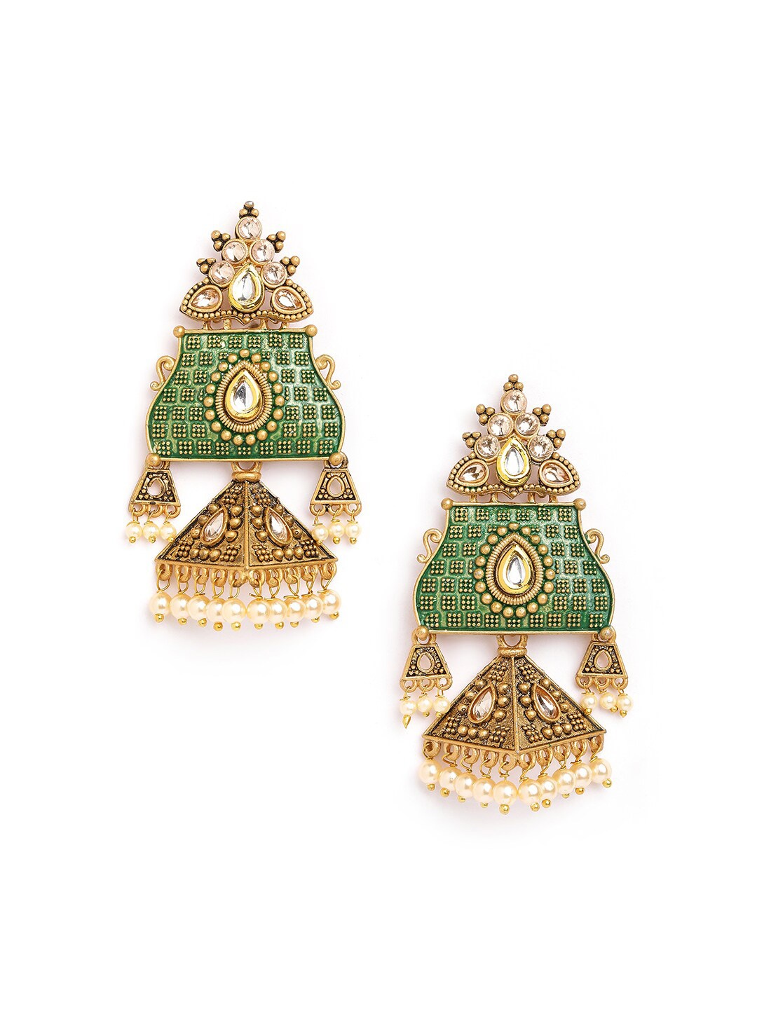 

Anouk Brass Plated Dome Shaped Jhumkas, Gold