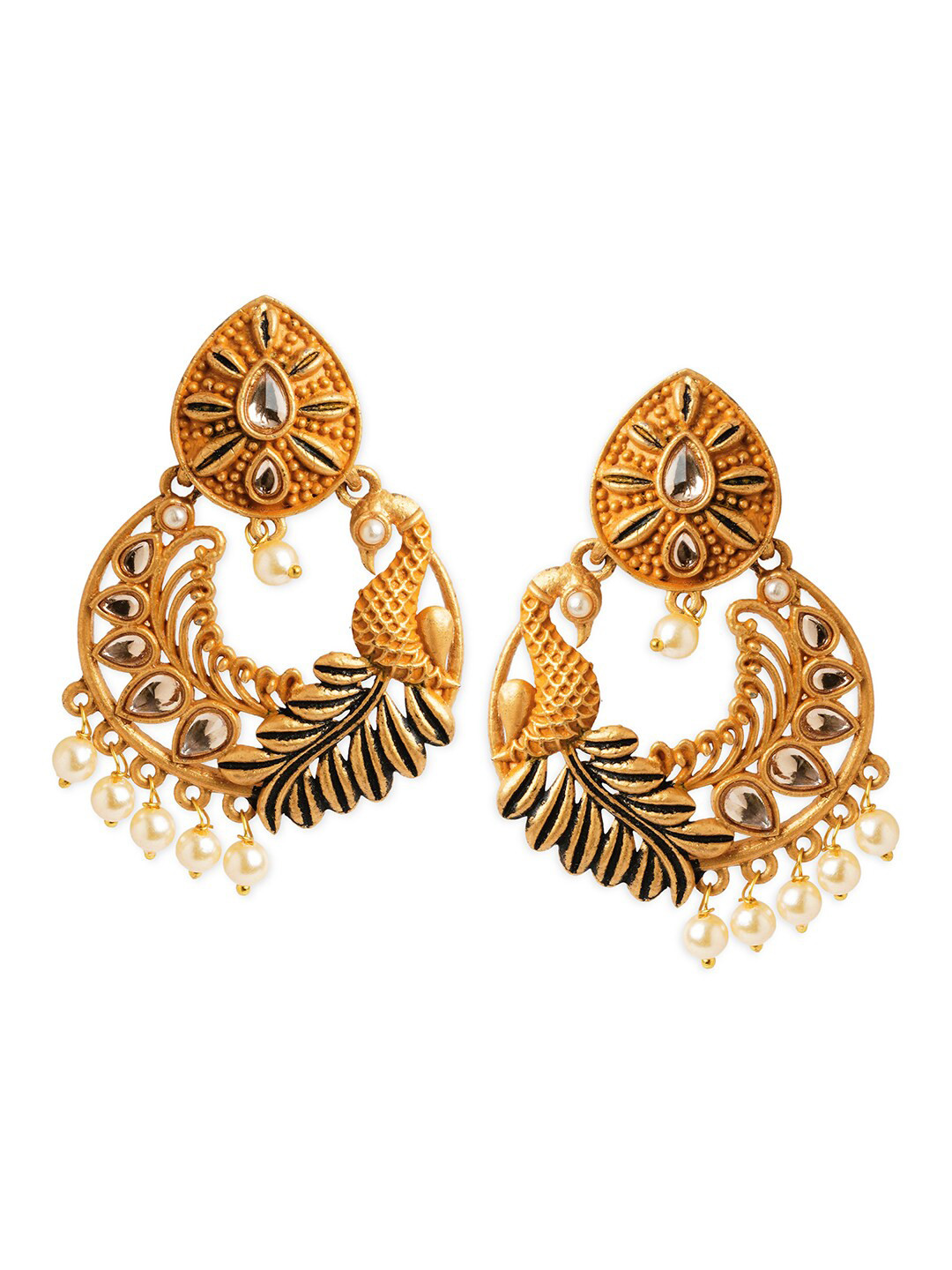 

Anouk Brass-Plated Floral Chandbalis, Gold