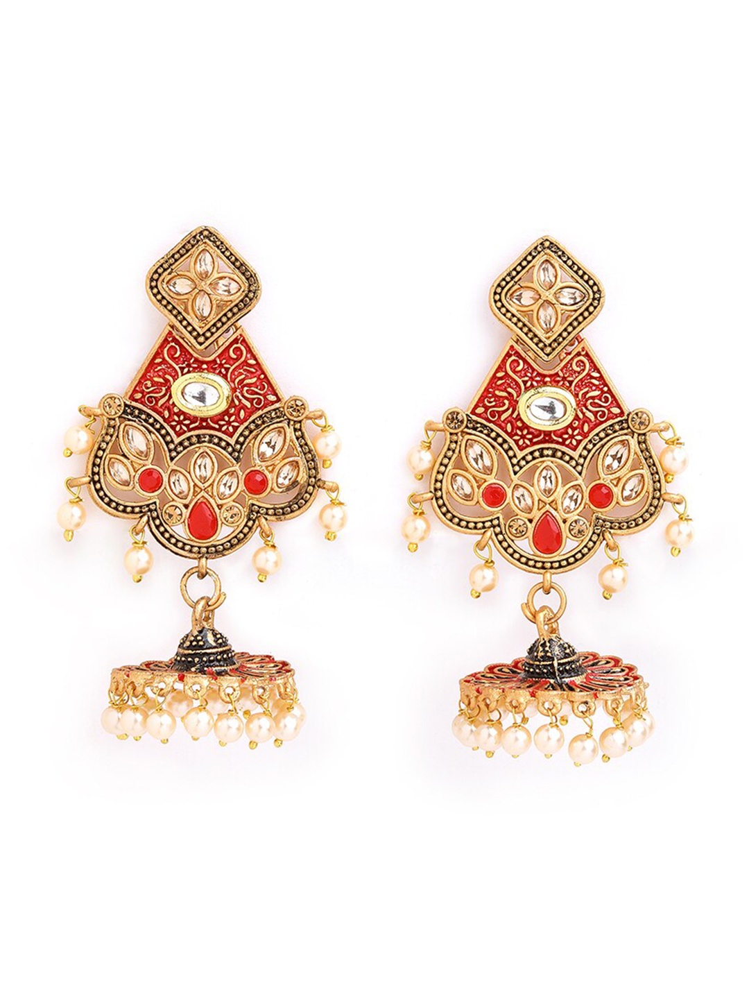 

Anouk Brass-Plated Floral Jhumkas, Silver