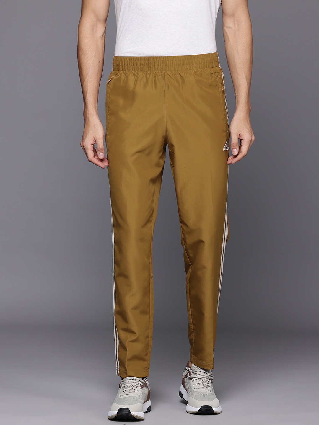 

ADIDAS Men Cut Pile Sports Track Pants, Mustard