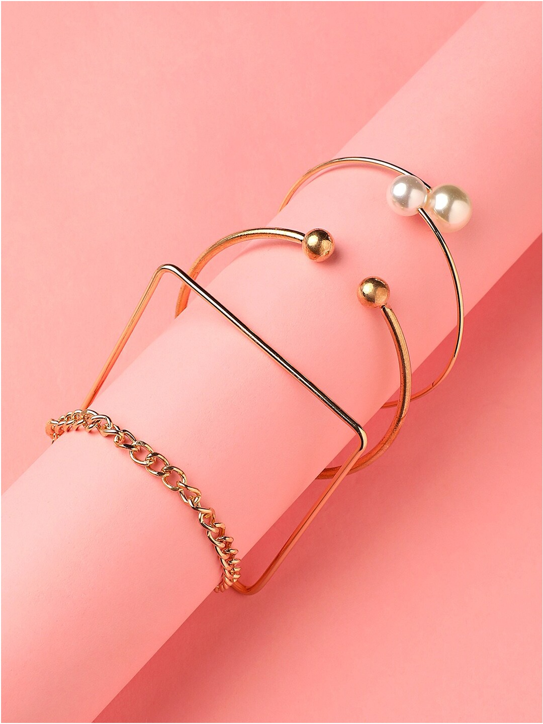 

DressBerry Set of 4 Gold Toned Gold Plated Wraparound Bracelet