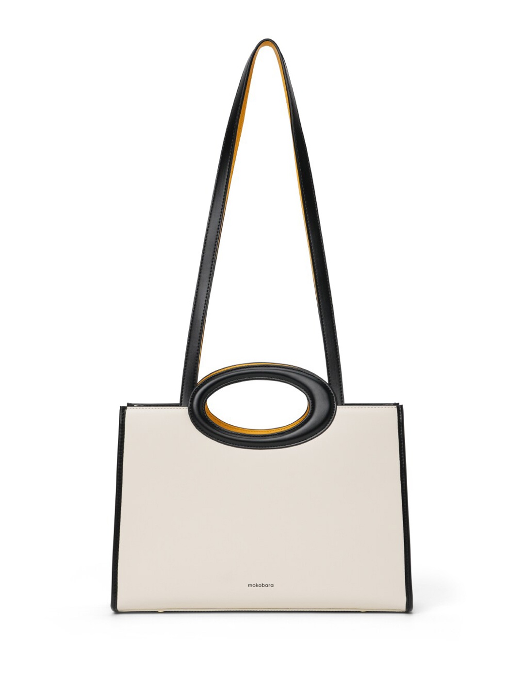 

MOKOBARA Leather Structured Shoulder Bag, White