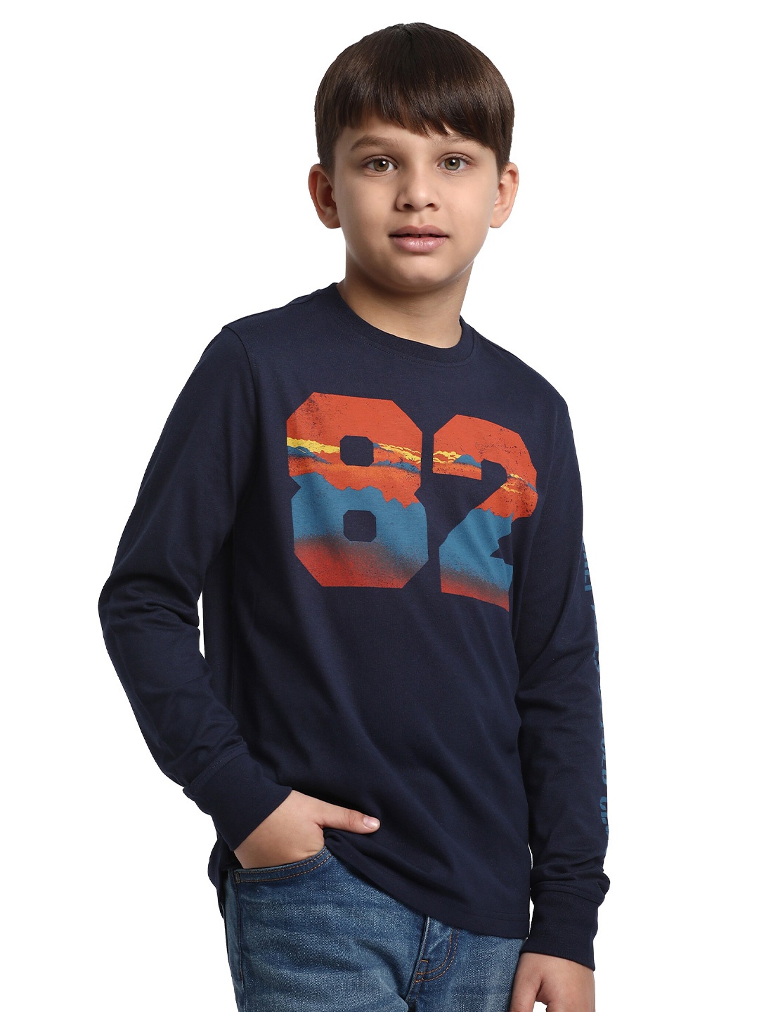 

Beverly Hills Polo Club Boys Printed Pure Cotton Round Neck T-shirt, Blue