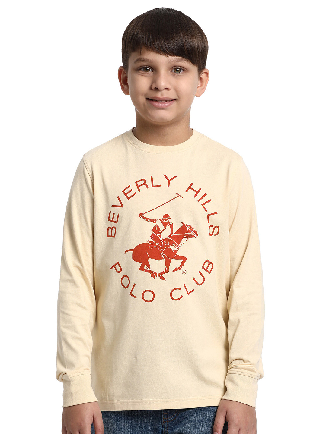 

Beverly Hills Polo Club Boys Printed Pure Cotton Round Neck Regular Fit T-shirt, Pink