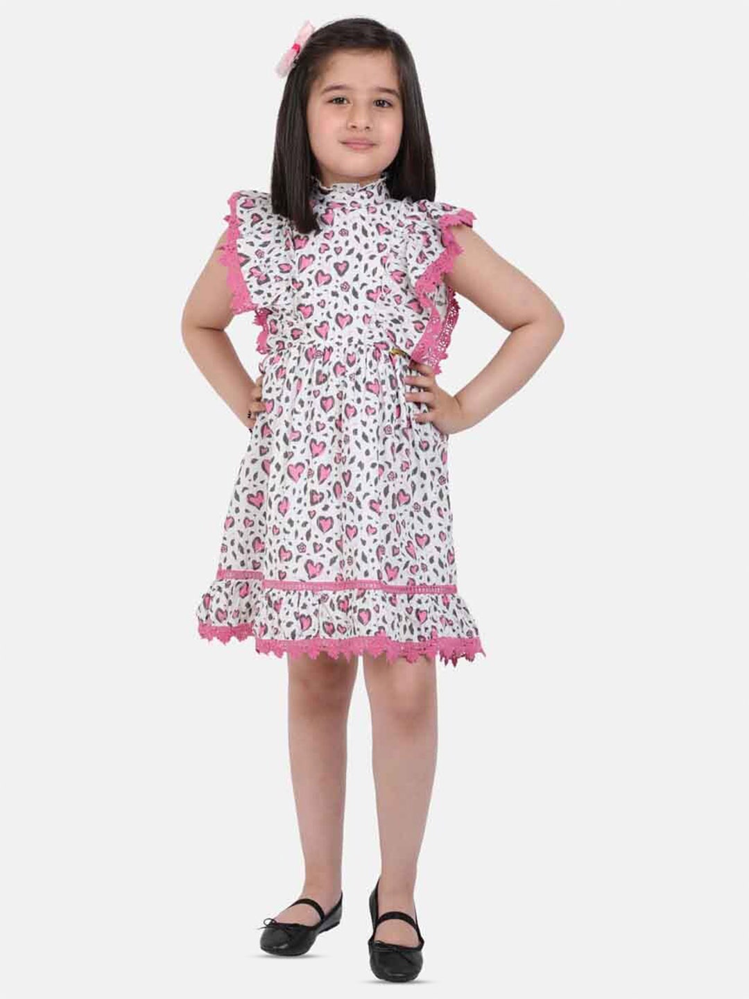 

One Friday Girls Printed cotton Dress, Multi