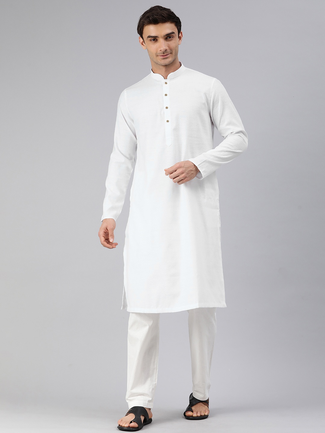 

Manthan Men Woven Design Kurta, White