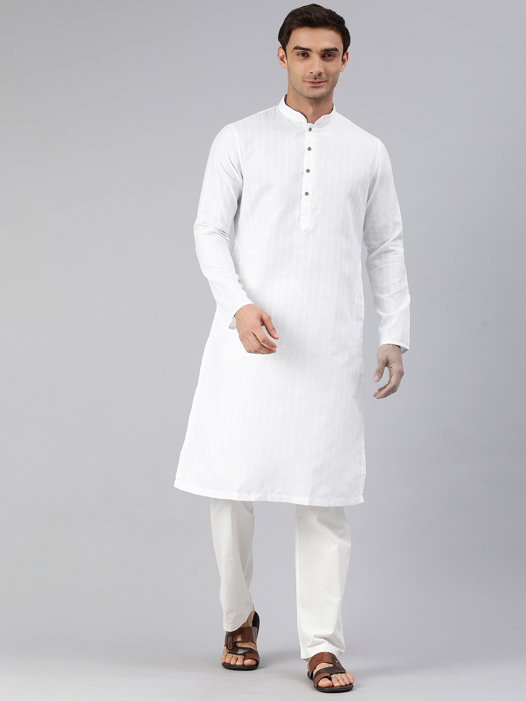 

Manthan Men Woven Design Kurta, White