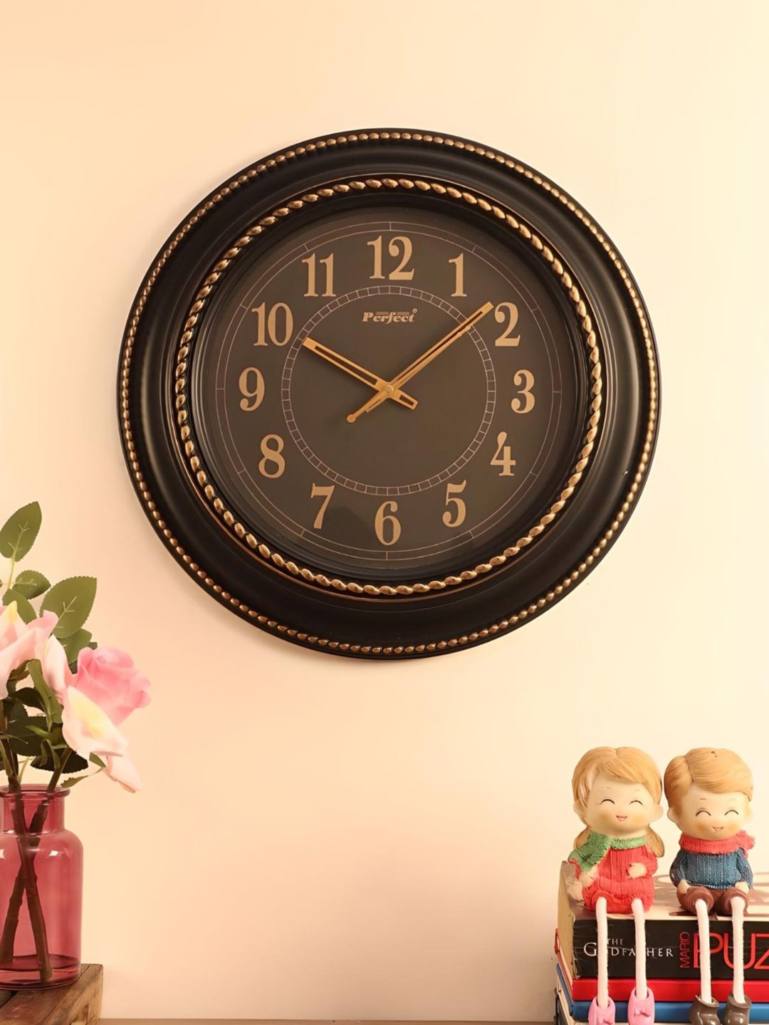 

The Art House Brown Abstract Shaped Wall Clock, Black