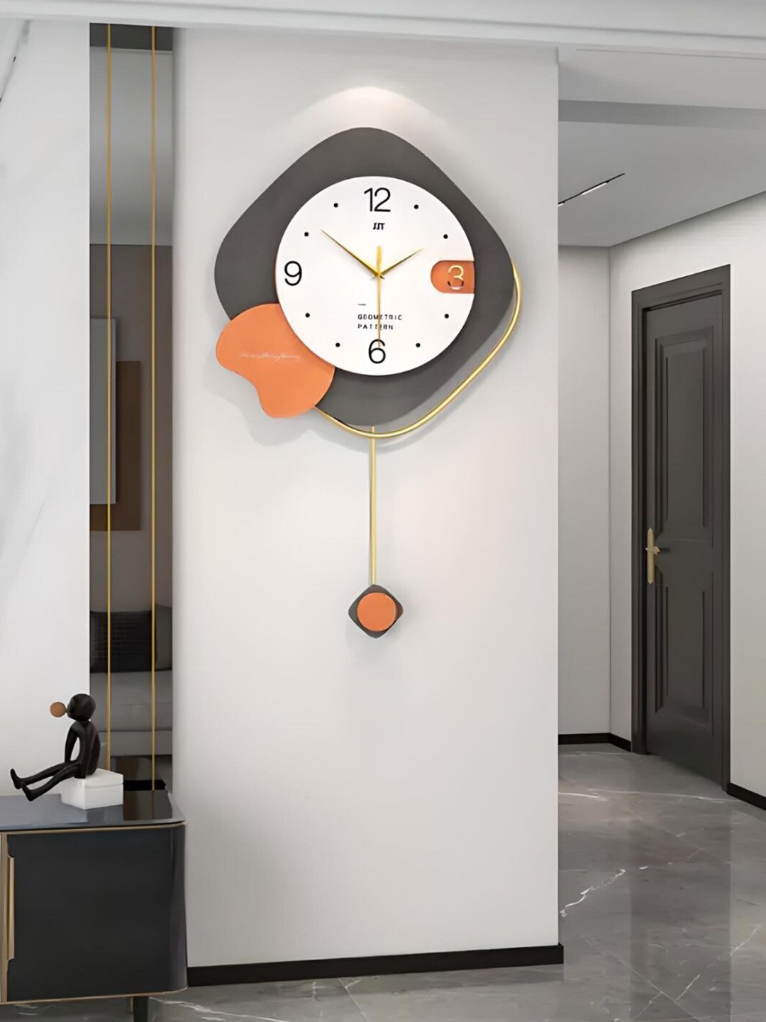 

The Art House White & Black Abstract Shaped Wall Clock