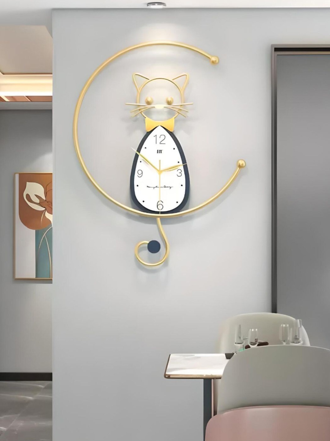 

The Art House Gold-toned & Black Abstract Shaped Wall Clock