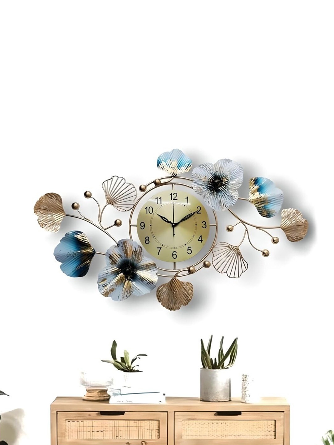 

The Art House Beige & Blue Abstract Shaped Wall Clock