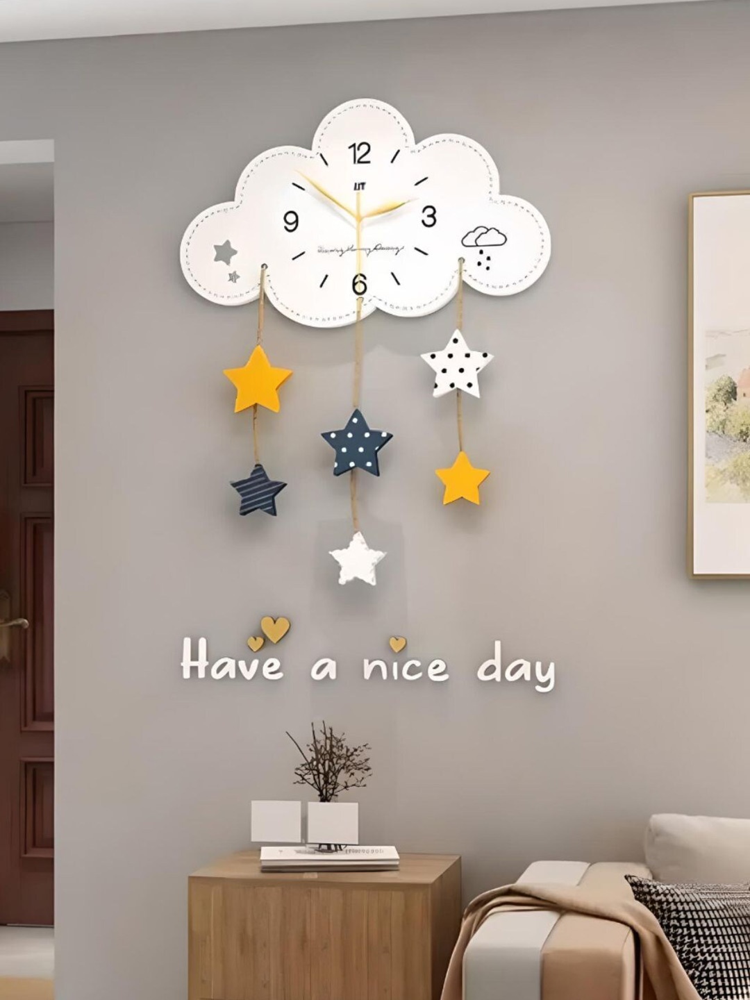 

The Art House White & Yellow Abstract Shaped Wall Clock
