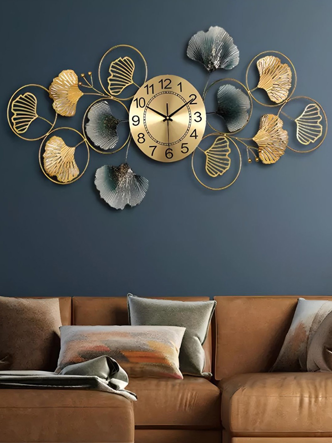 

The Art House Gold & Green Abstract Shaped Wall Clock