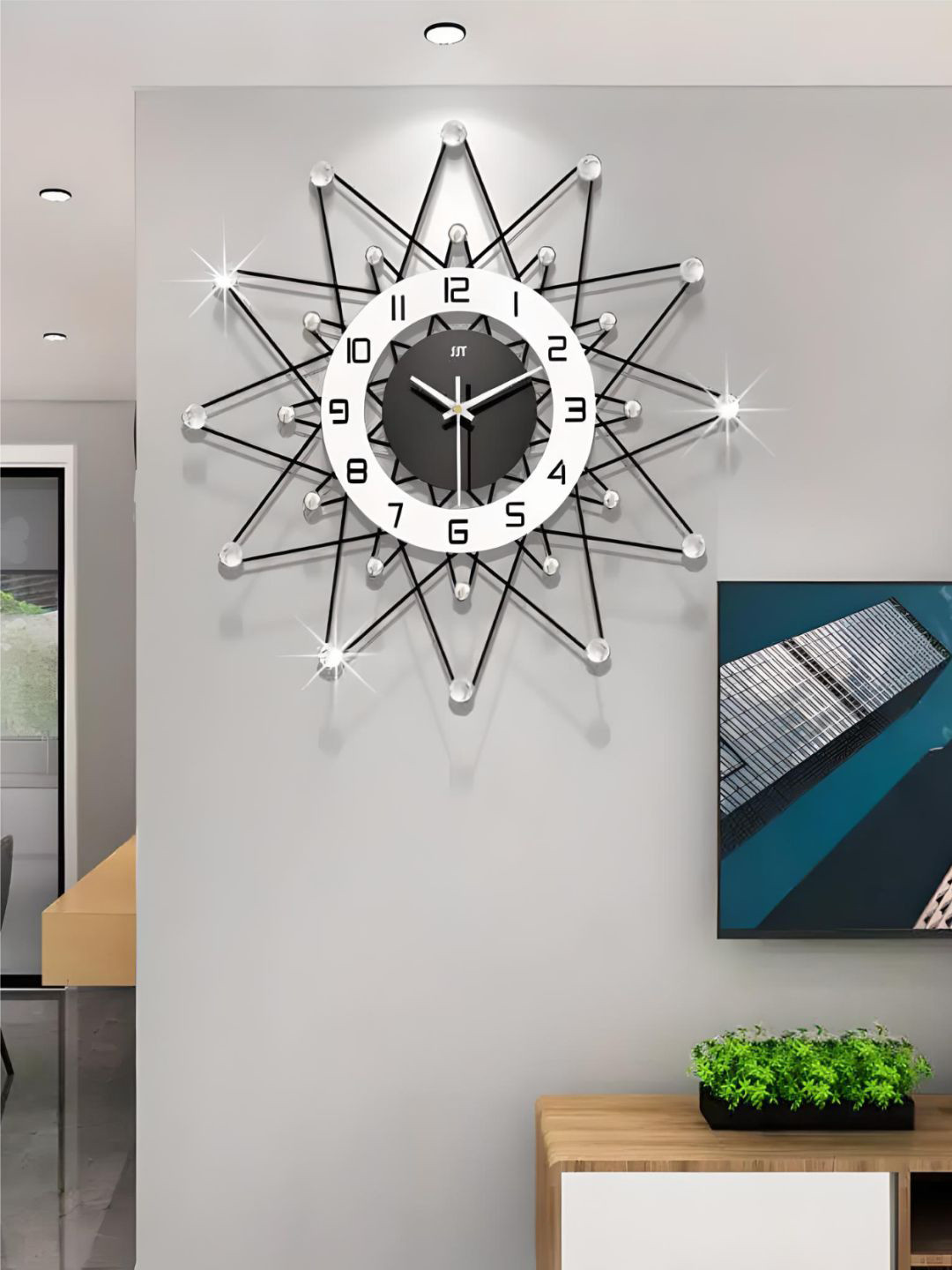 

The Art House White & Black Abstract Shaped Wall Clock