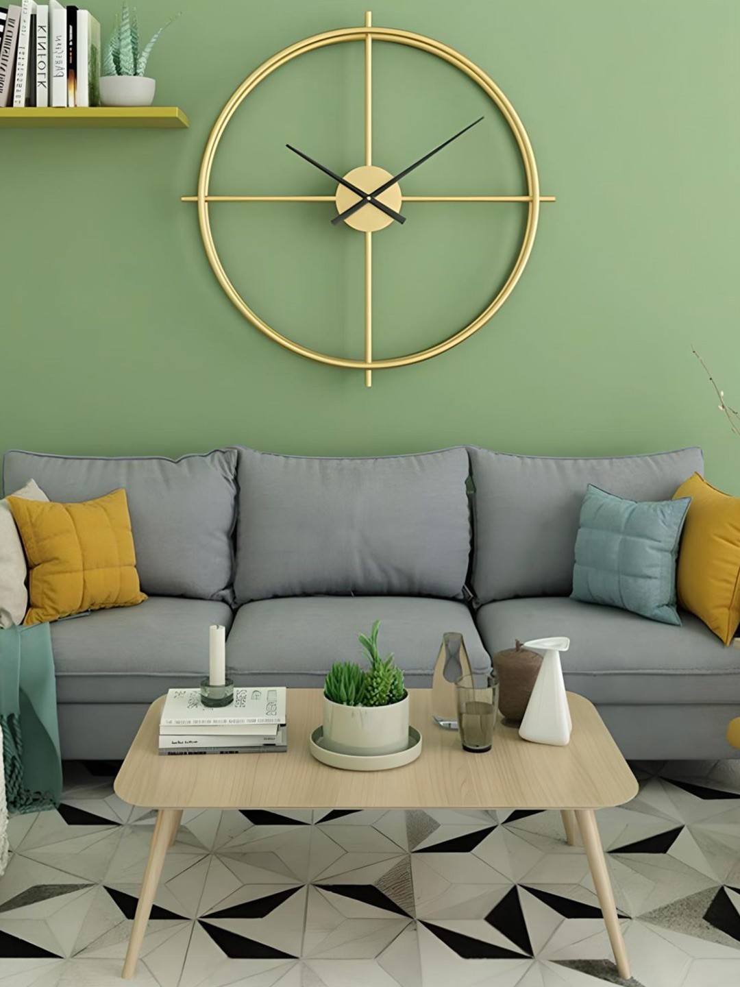 

The Art House Gold Toned Metal Round Shaped Wall Clock