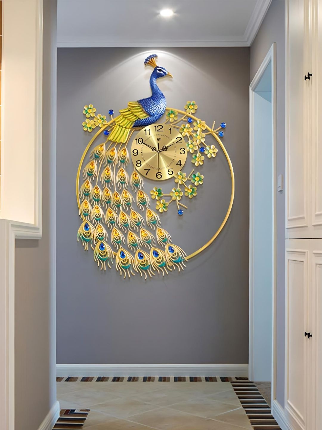 

The Art House Gold Toned & Blue Textured Metal Abstract Shaped Wall Clock