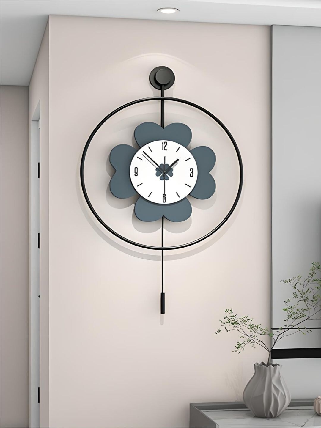 

The Art House Black & White Colourblocked Metal Abstract Shaped Wall Clock