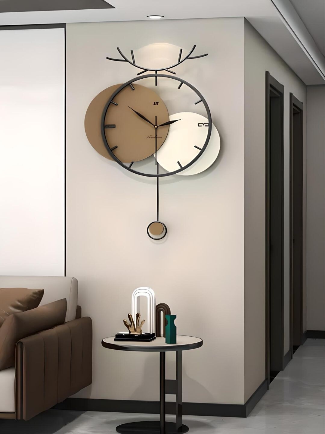 

The Art House Beige & White Textured Metal Abstract Shaped Wall Clock