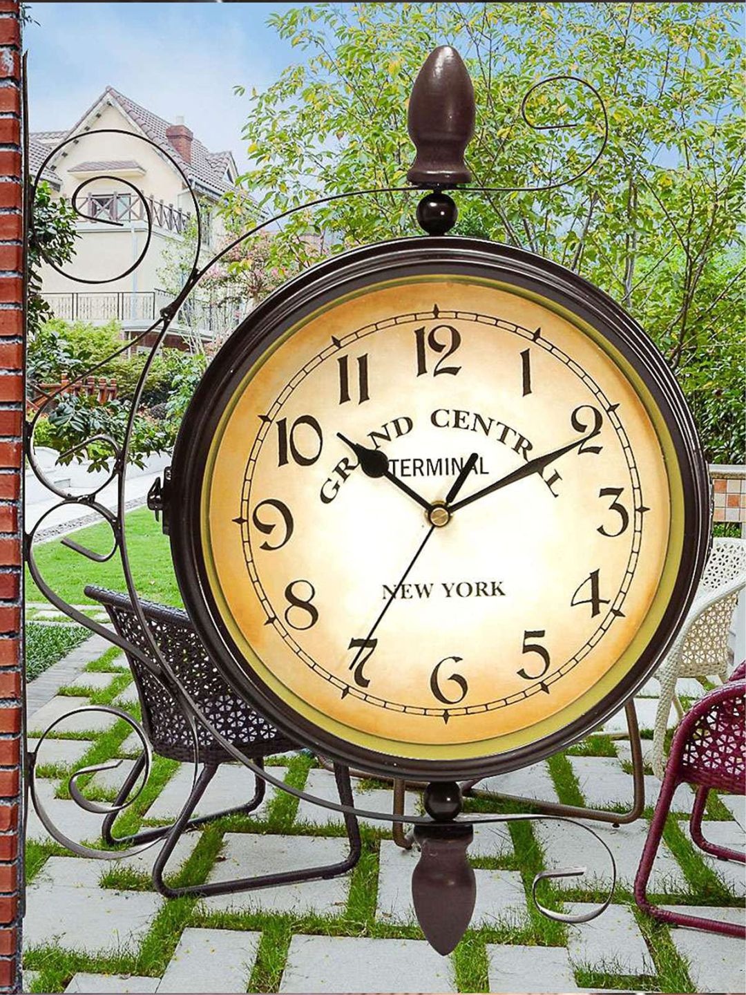 

The Art House White & Brown Printed Metal Abstract Shaped Wall Clock
