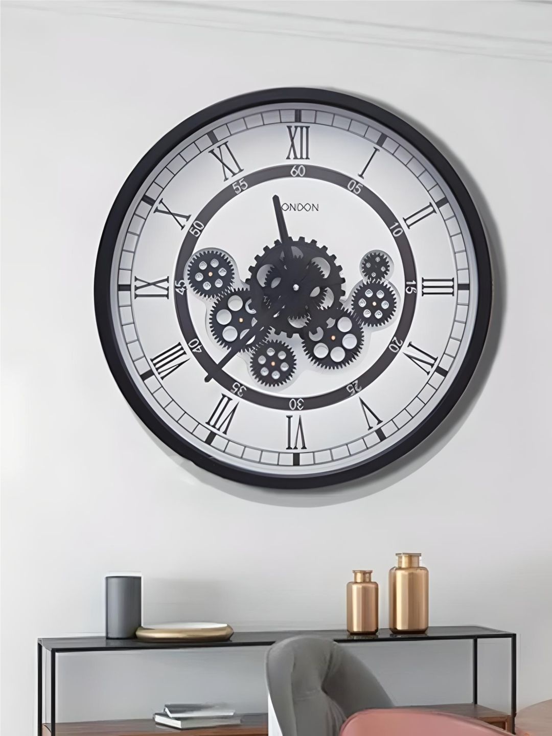 

The Art House White & Black Printed Metal Round Shaped Wall Clock
