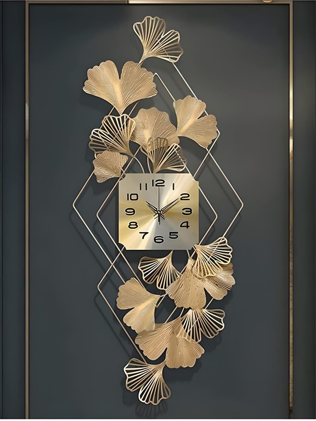 

The Art House Gold Toned & Black Textured Metal Quirky Shaped Wall Clock