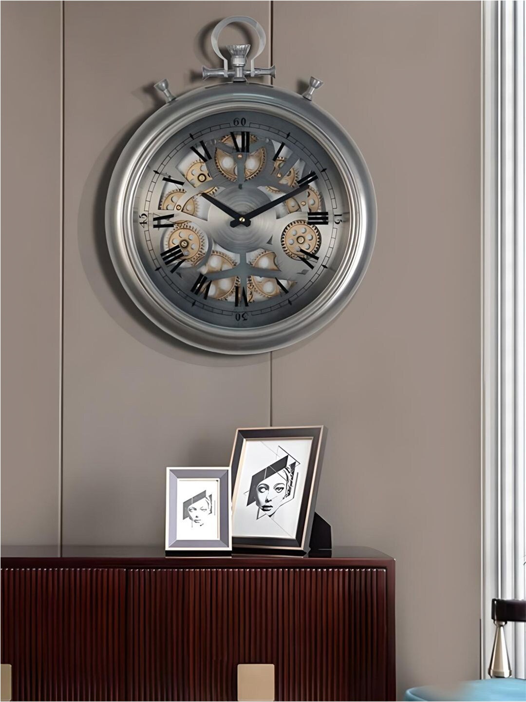 

The Art House Grey & Black Printed Metal Round Shaped Wall Clock