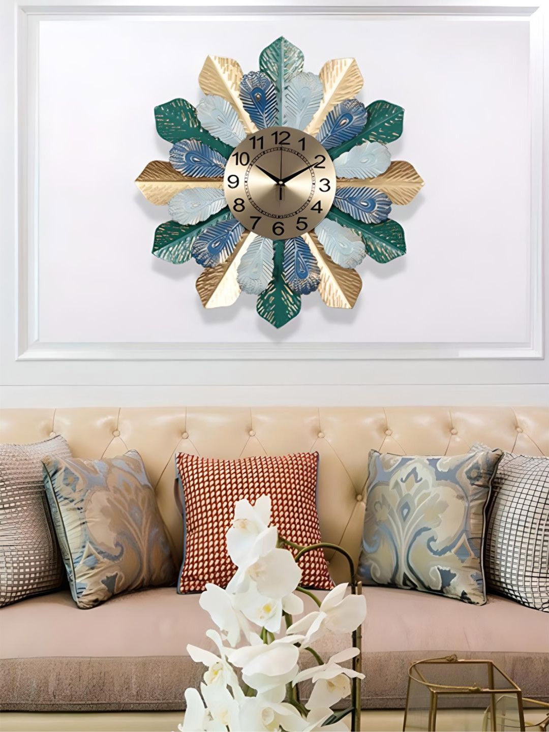 

The Art House Blue & Gold Toned Metal Quirky Shaped Wall Clock