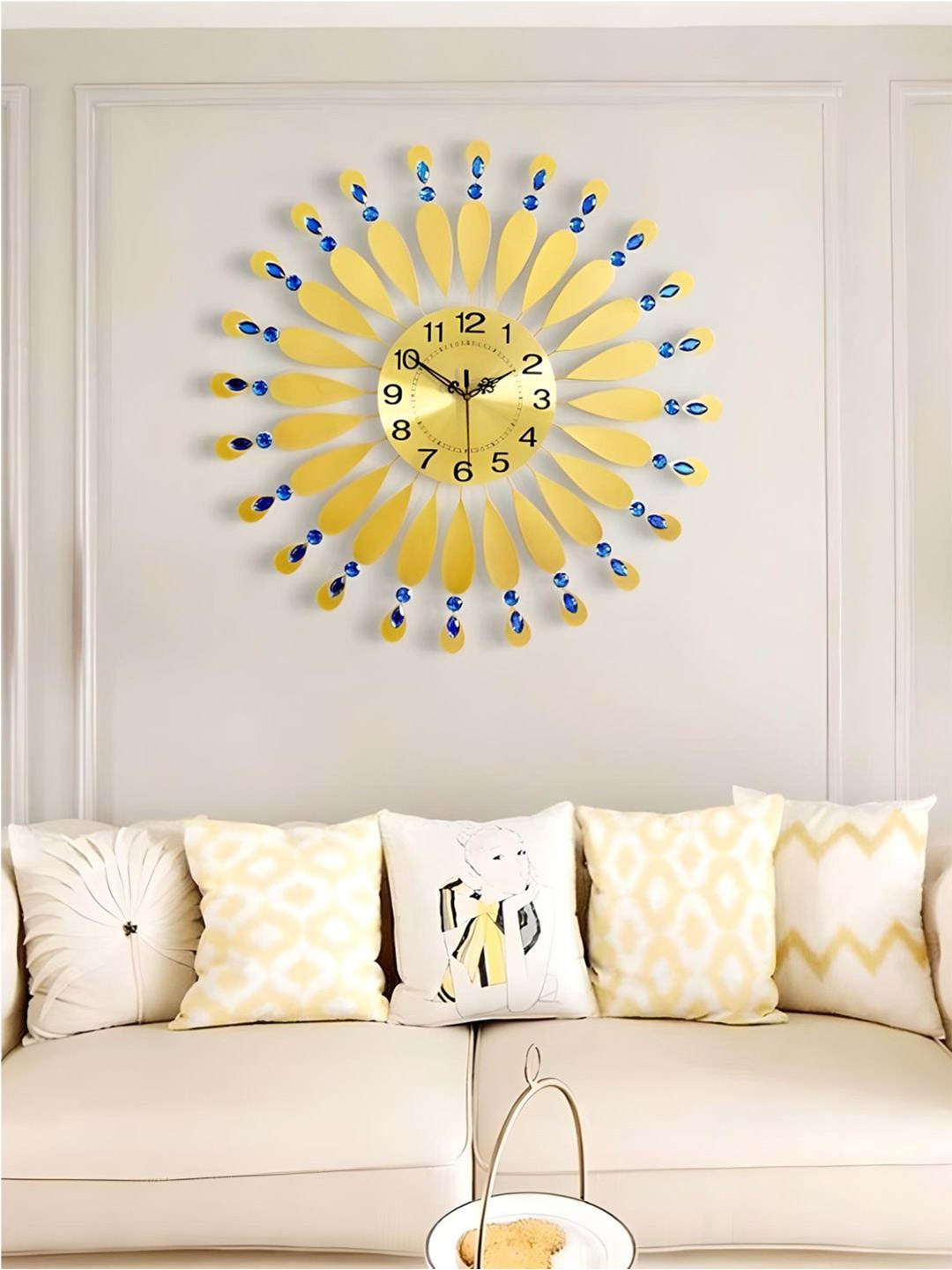 

The Art House Yellow & Blue Metal Abstract Shaped Wall Clock