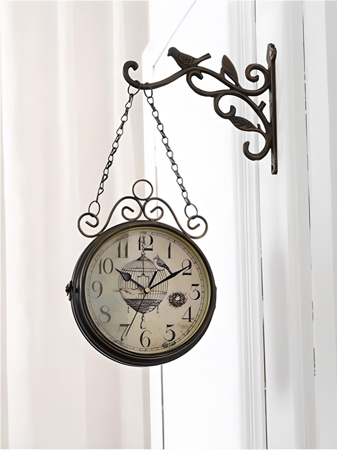 

The Art House White & Black Round Shaped Metal Wall Clock
