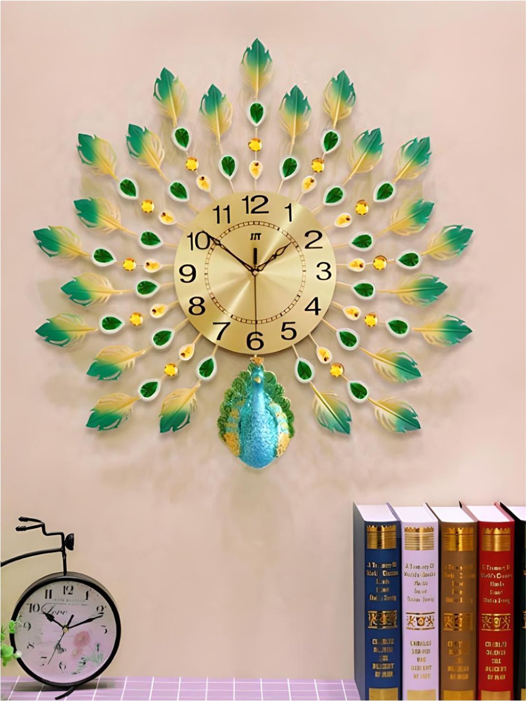 

The Art House Gold Tone & Green Abstract Shaped Metal Wall Clock