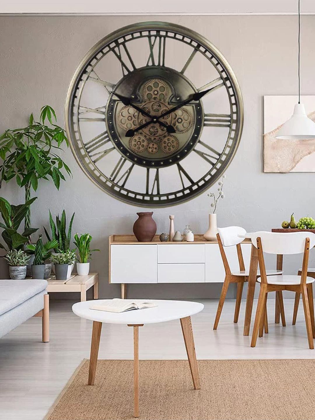 

The Art House Brown & Black Textured Round Shaped Metal Wall Clock