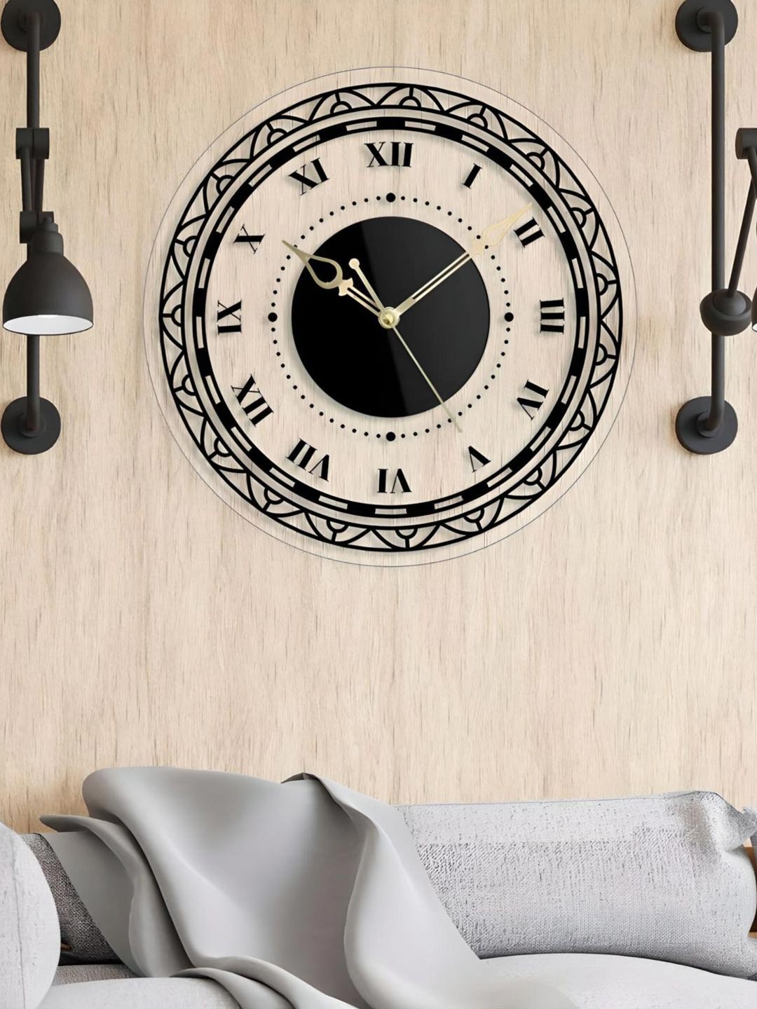 

The Art House White & Black Printed Round Shaped Metal Wall Clock