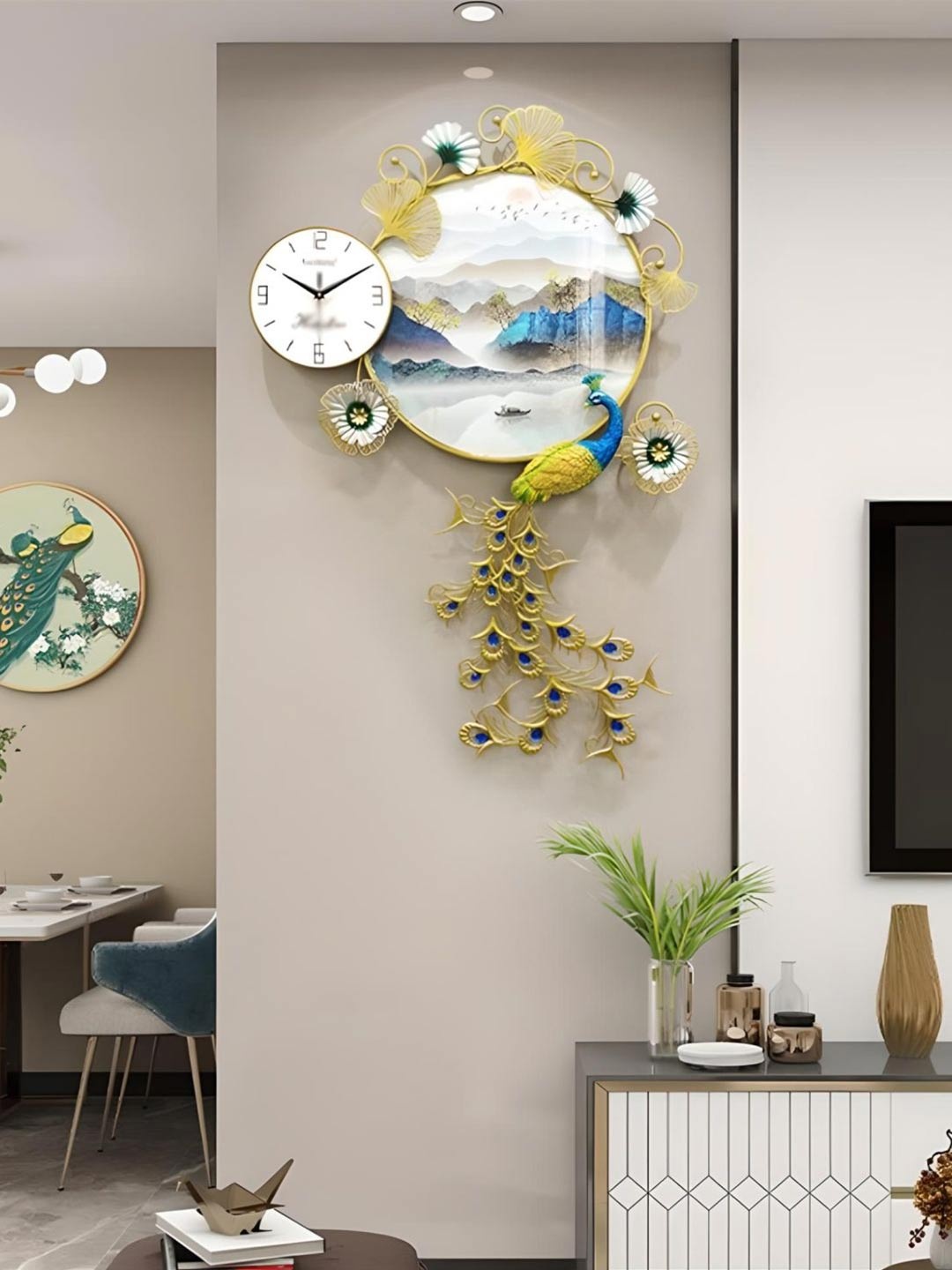 

The Art House Gold Toned & White Printed Abstract Shaped Metal Wall Clock
