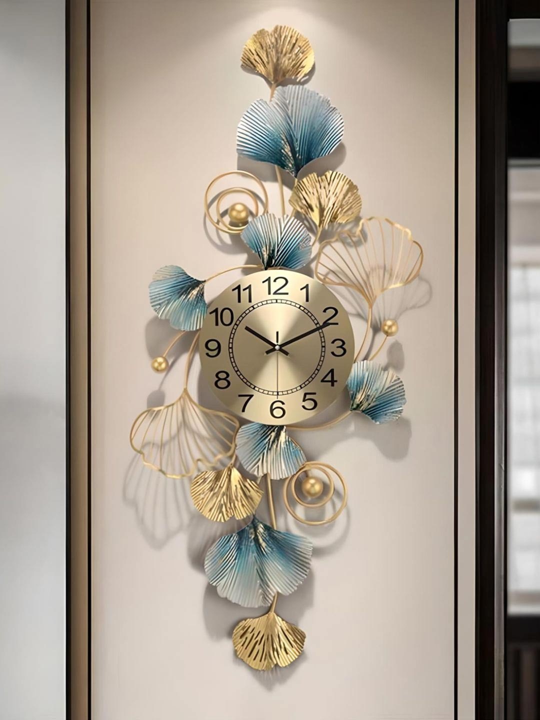 

The Art House Gold Toned & Grey Printed Abstract Shaped Metal Wall Clock