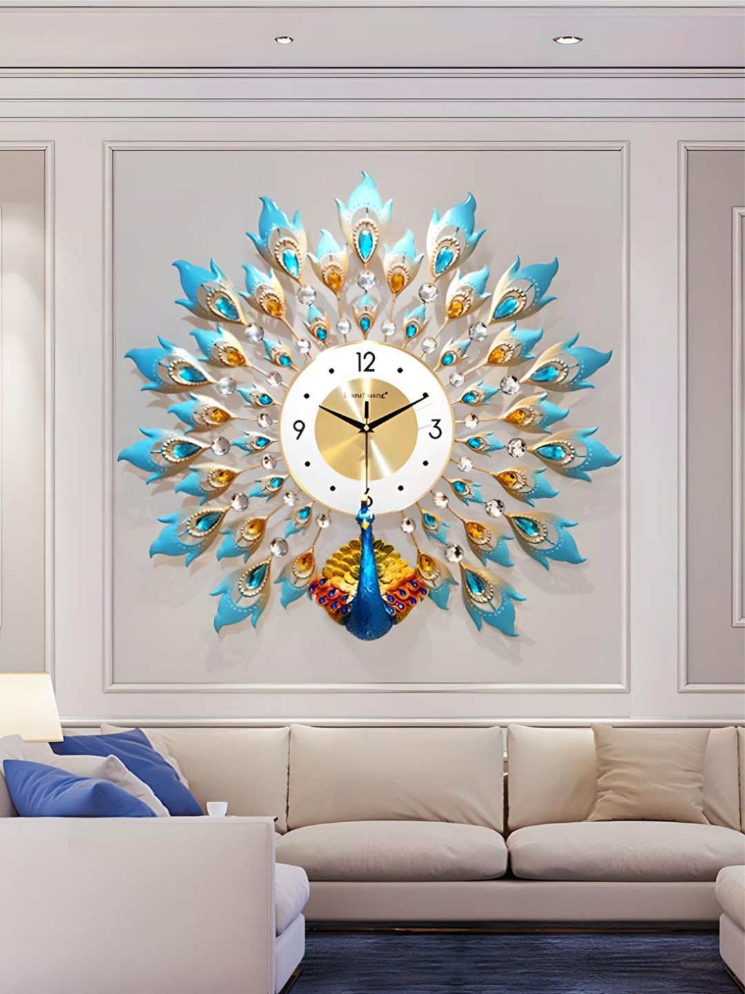 

The Art House Blue & Gold Toned Textured Abstract Shaped Contemporary Wall Clock