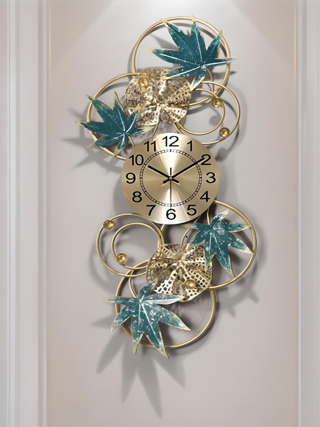 

The Art House Gold Toned & Green Textured Abstract Shaped Contemporary Wall Clock
