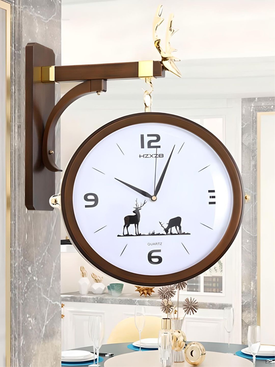 

The Art House Brown & White Round Shaped Contemporary Wall Clock