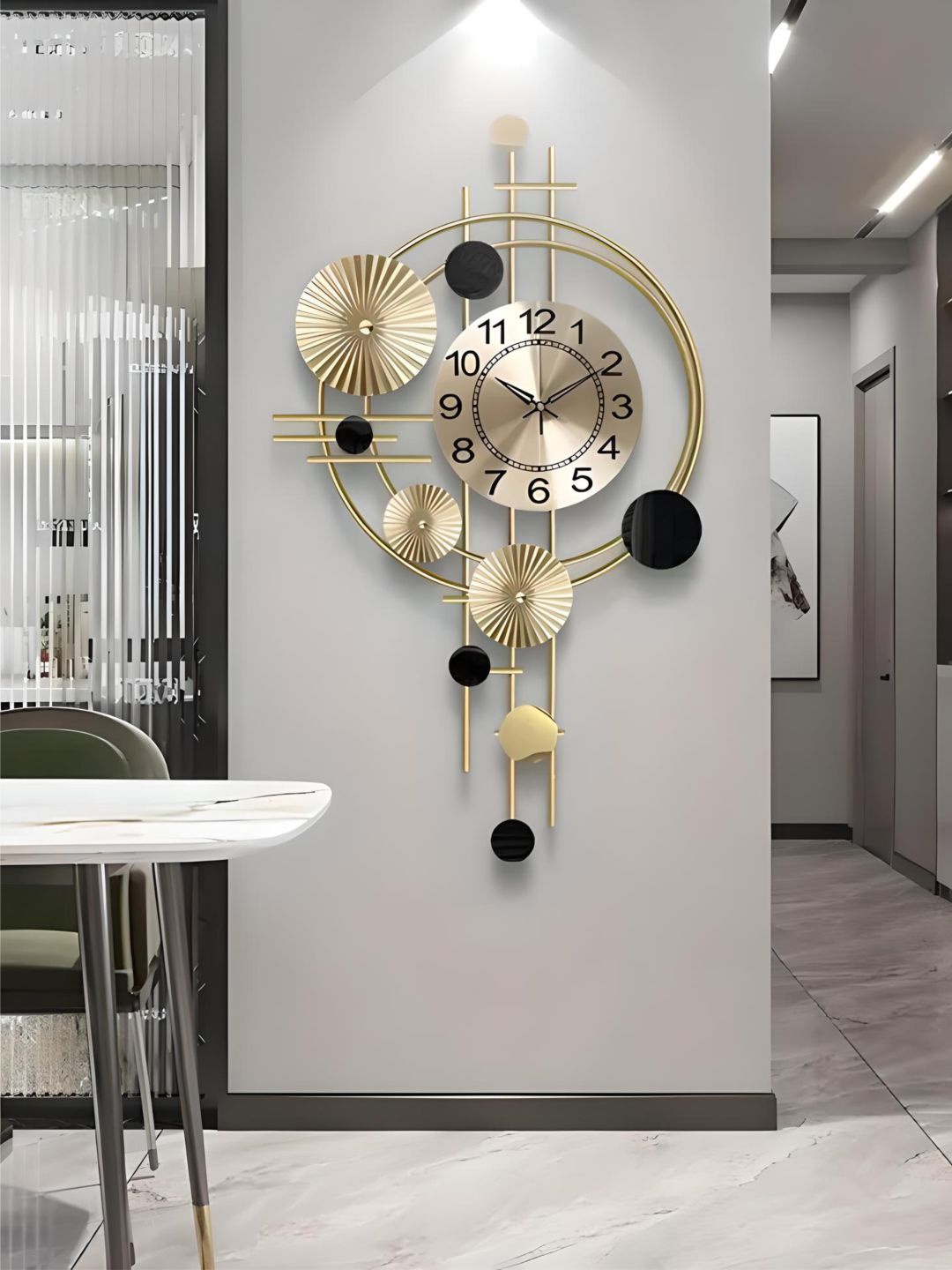 

The Art House Gold Toned & Black Textured Abstract Shaped Contemporary Wall Clock