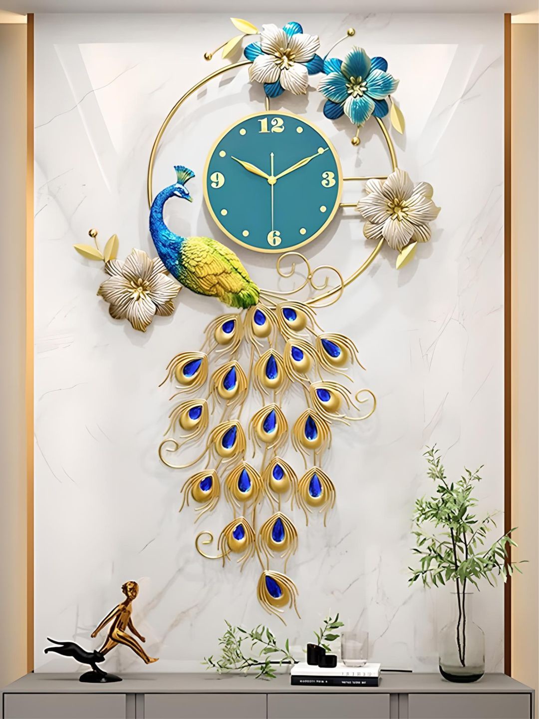 

The Art House Gold Toned & Green Textured Abstract Shaped Contemporary Wall Clock
