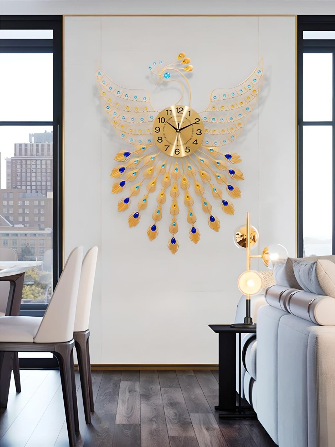 

The Art House Gold Toned & Blue Textured Abstract Shaped Contemporary Wall Clock