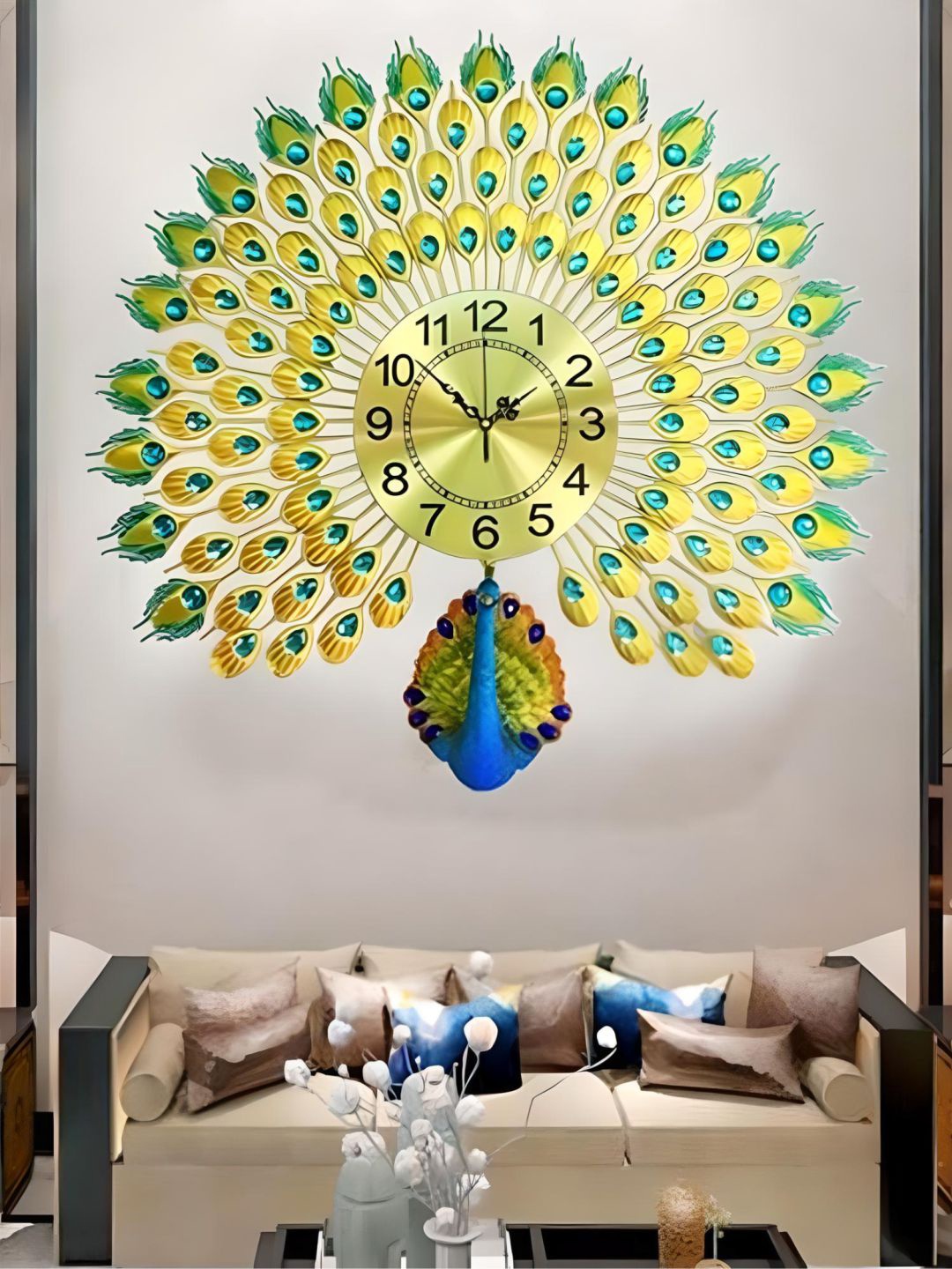 

The Art House Gold Toned & Blue Textured Abstract Shaped Contemporary Wall Clock