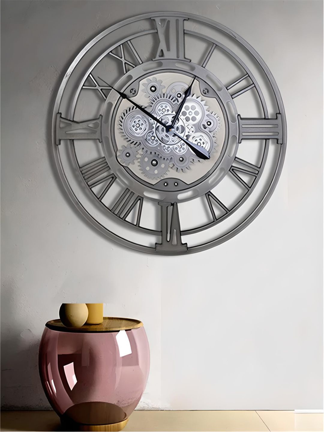 

The Art House Metallic Toned Textured Round Shaped Contemporary Wall Clock