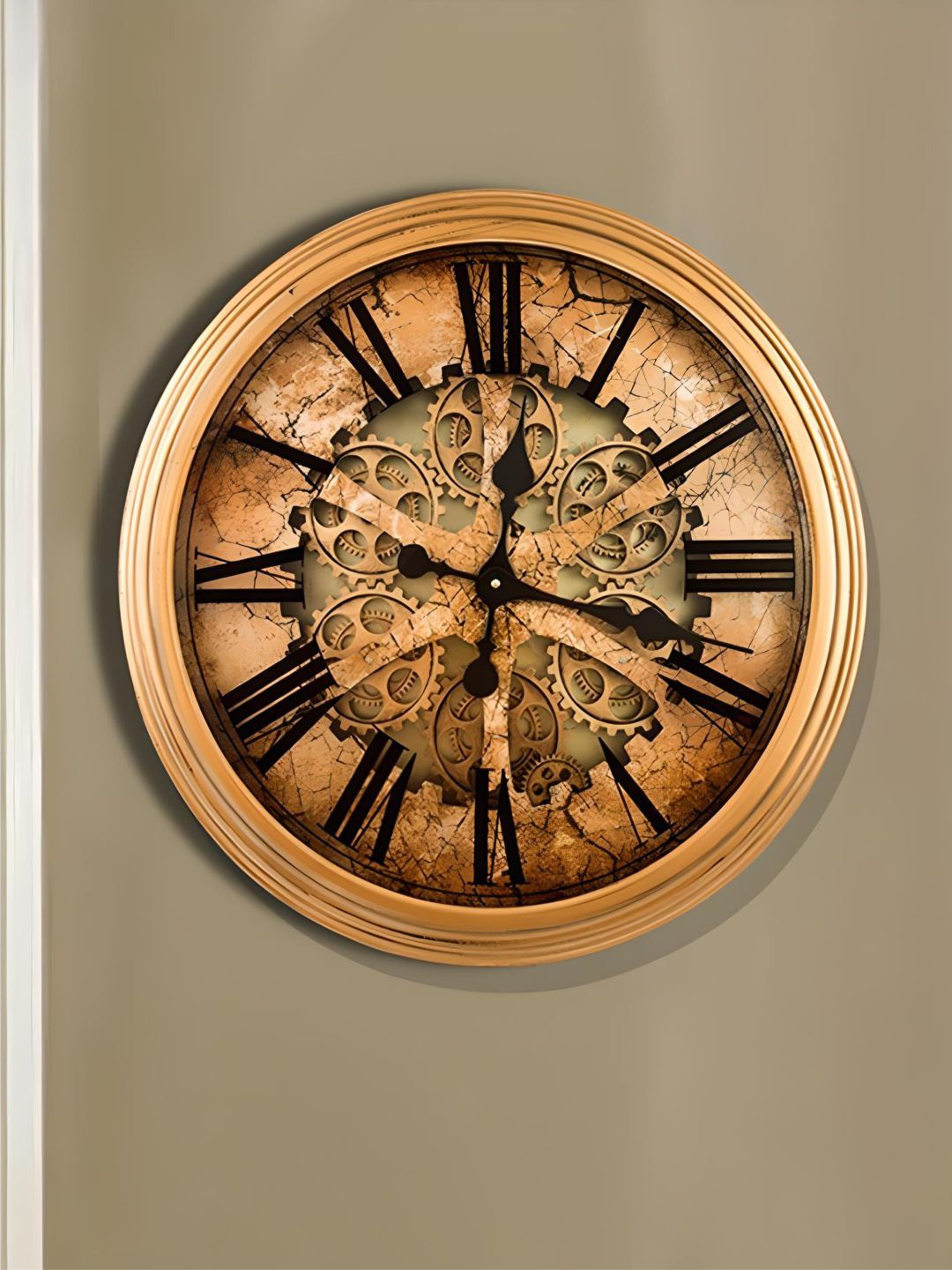 

The Art House Brown & Black Textured Round Shaped Contemporary Wall Clock