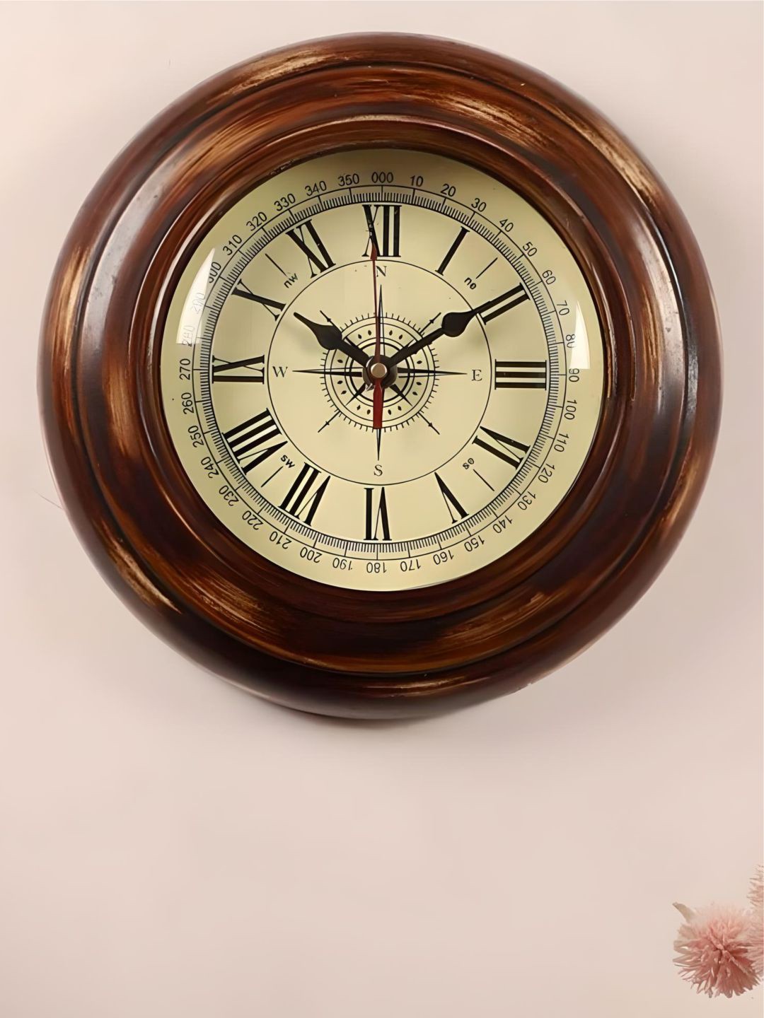 

The Art House Beige & Brown Round Shaped Contemporary Wall Clock