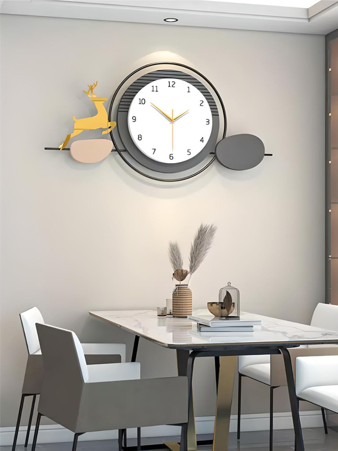 

The Art House Grey & White Textured Abstract Shaped Contemporary Wall Clock