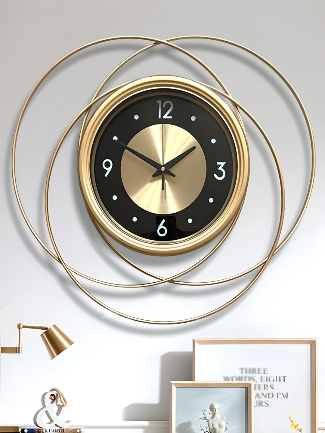 

The Art House Gold Toned & Black Textured Abstract Shaped Contemporary Wall Clock