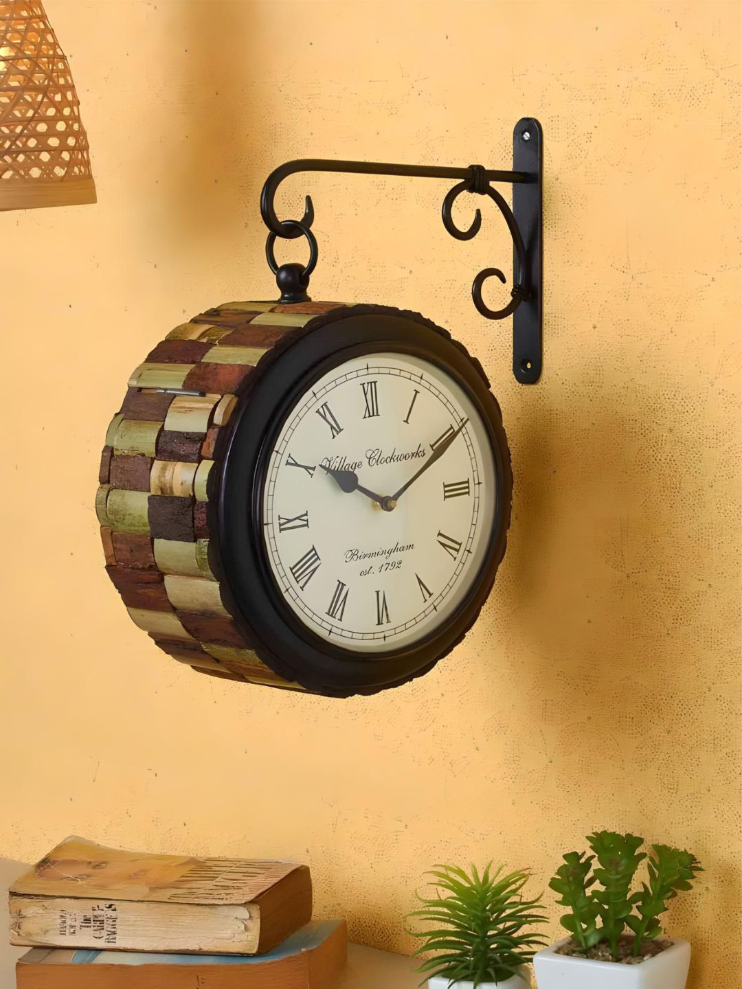 

The Art House Brown & Black Textured Round Shaped Contemporary Wall Clock